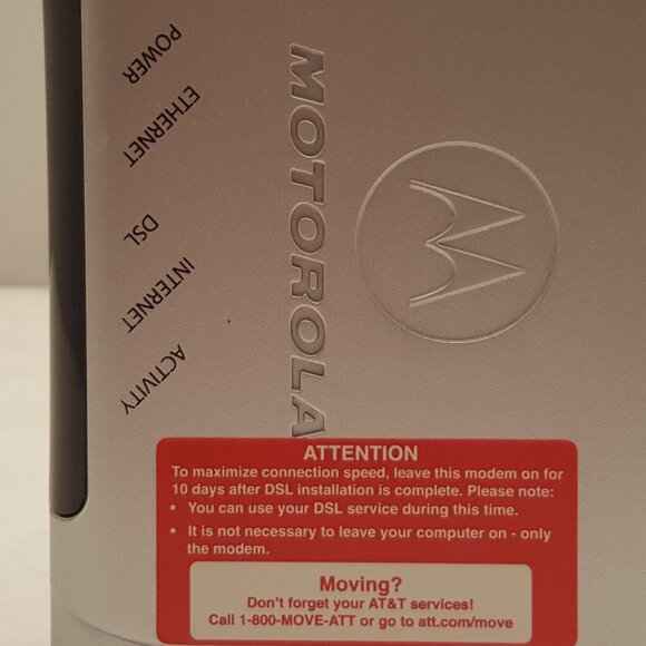 AT&T / MOTOROLA Netopia 2210-02 ADSL Single Port Ethernet Modem | MSTATEA | USED - Picture 5 of 14